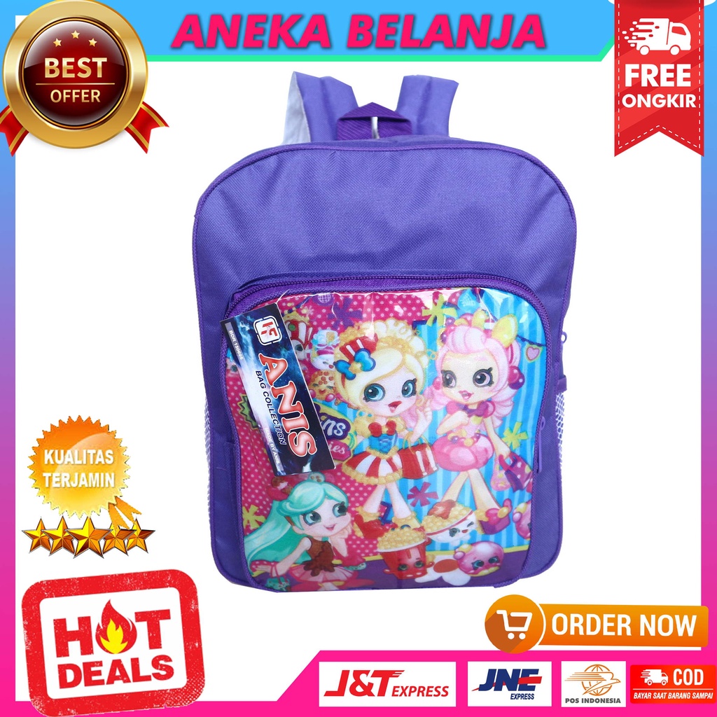 Tas Ransel Sekolah / Piknik / Outdoor Anak Perempuan Tas Bahu Karakter Frozen Lol Little Pony Shopies