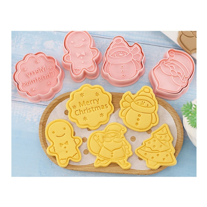 Zzz 8pcs / Set Cetakan Kue / Pastry 3D Motif Kartun Natal Untuk Peralatan Panggang / Dapur Diy