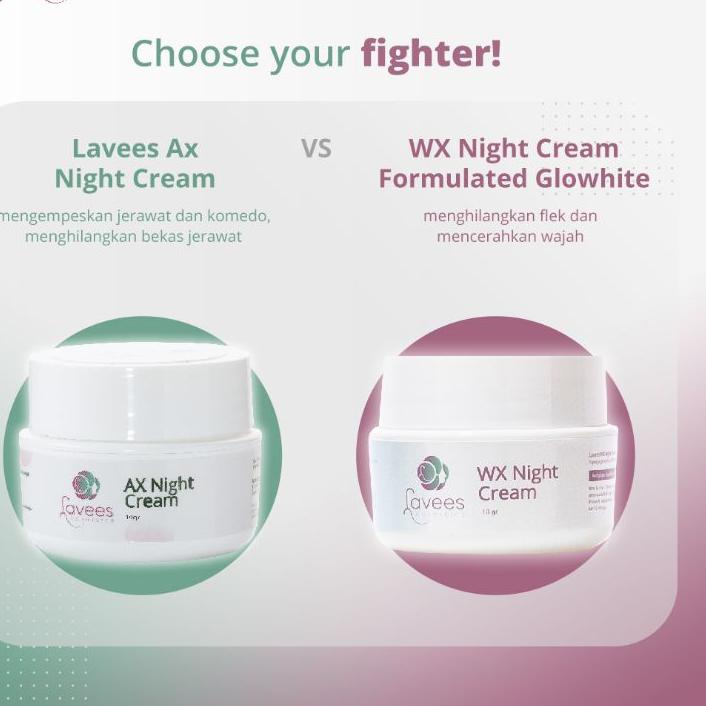 ✓ Lavees Cosmedics - WX Night Cream Krim Malam Flek & Melasma Dengan Konsultasi Promo !