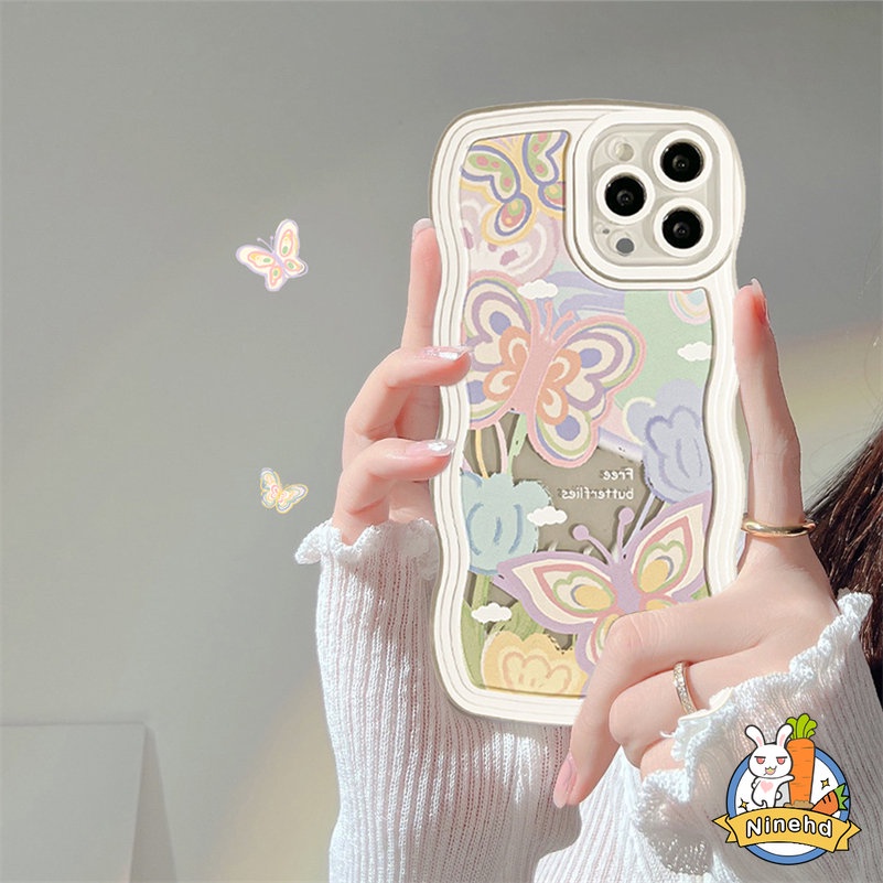 Soft Case Pelindung Lensa Kamera Tahan Banting Motif Kupu-Kupu Untuk iPhone 14 13 12 11 Pro Max X Xr Xs Max 8 7 6 6s Plus Butterfly