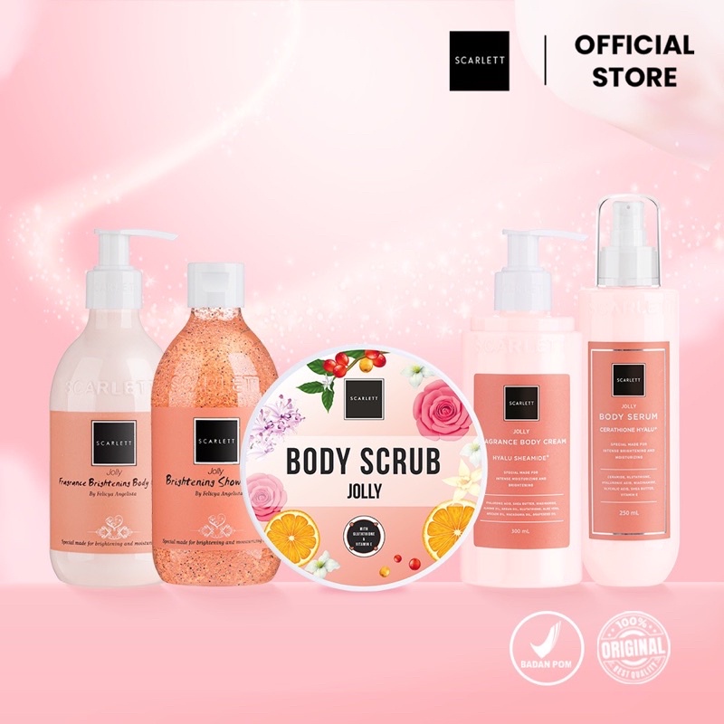 SCARLETT Jolly Series - Body Serum | Lotion | Body Scrub | Shower Scrub | Body Cream