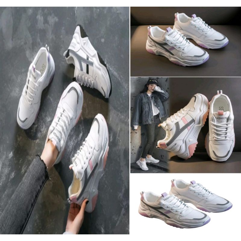 TmO - 8.8 Sale Sepatu wanita sneakers tali fashion WanwoTrack termurah kekinian bisa cod/sepatu santai wanita tali/sepatu jalan wanita santai kekinian