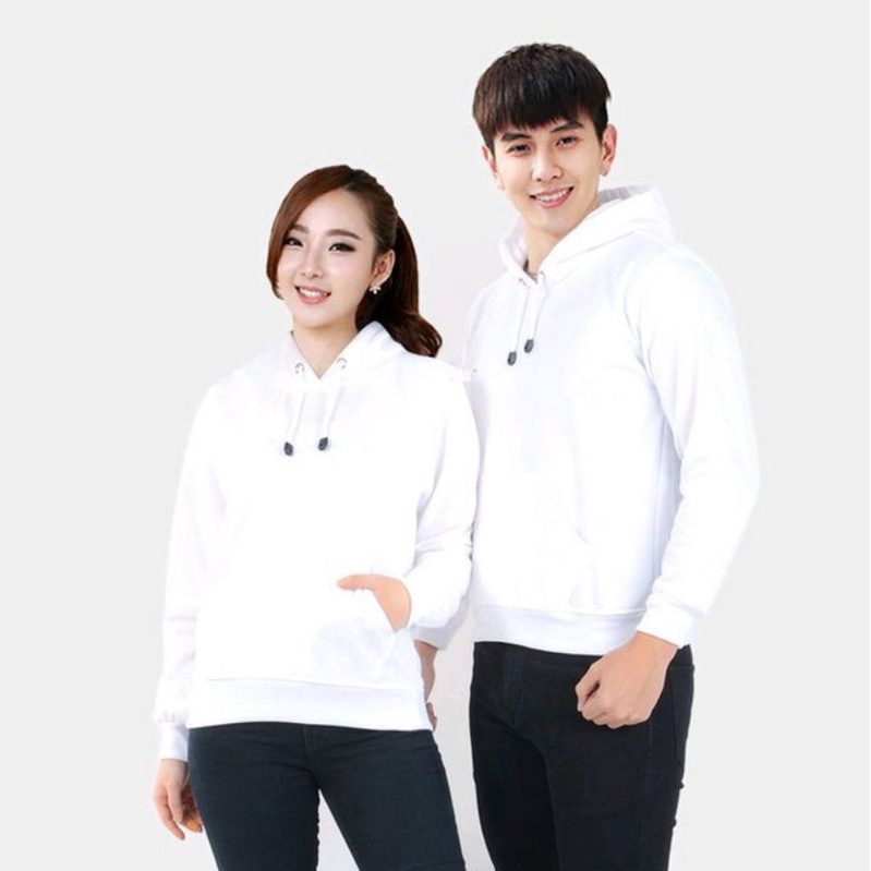 hoodie couple korean style unisex XL XXL putih cewek/cowok