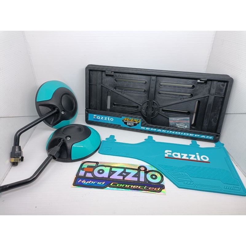 paket motor fazzio tosca spion,cover plat nomor,mudflat,stiker