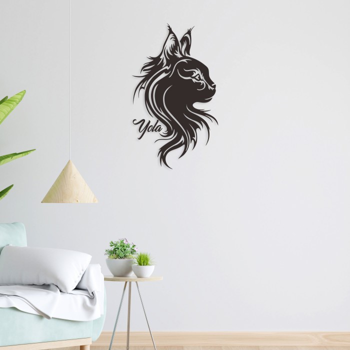 CUSTOM NAMA GRATIS - Cat Wall Panel Decor / Hiasan Dinding Kucing Kayu