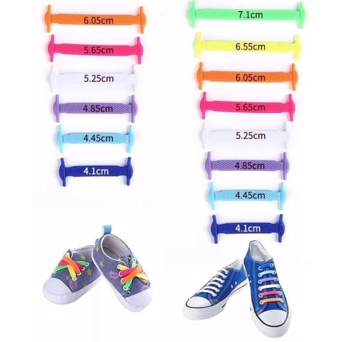 Premium Tali Sepatu Silikon Karet Elastis Shoe Laces Shoelace Silicone