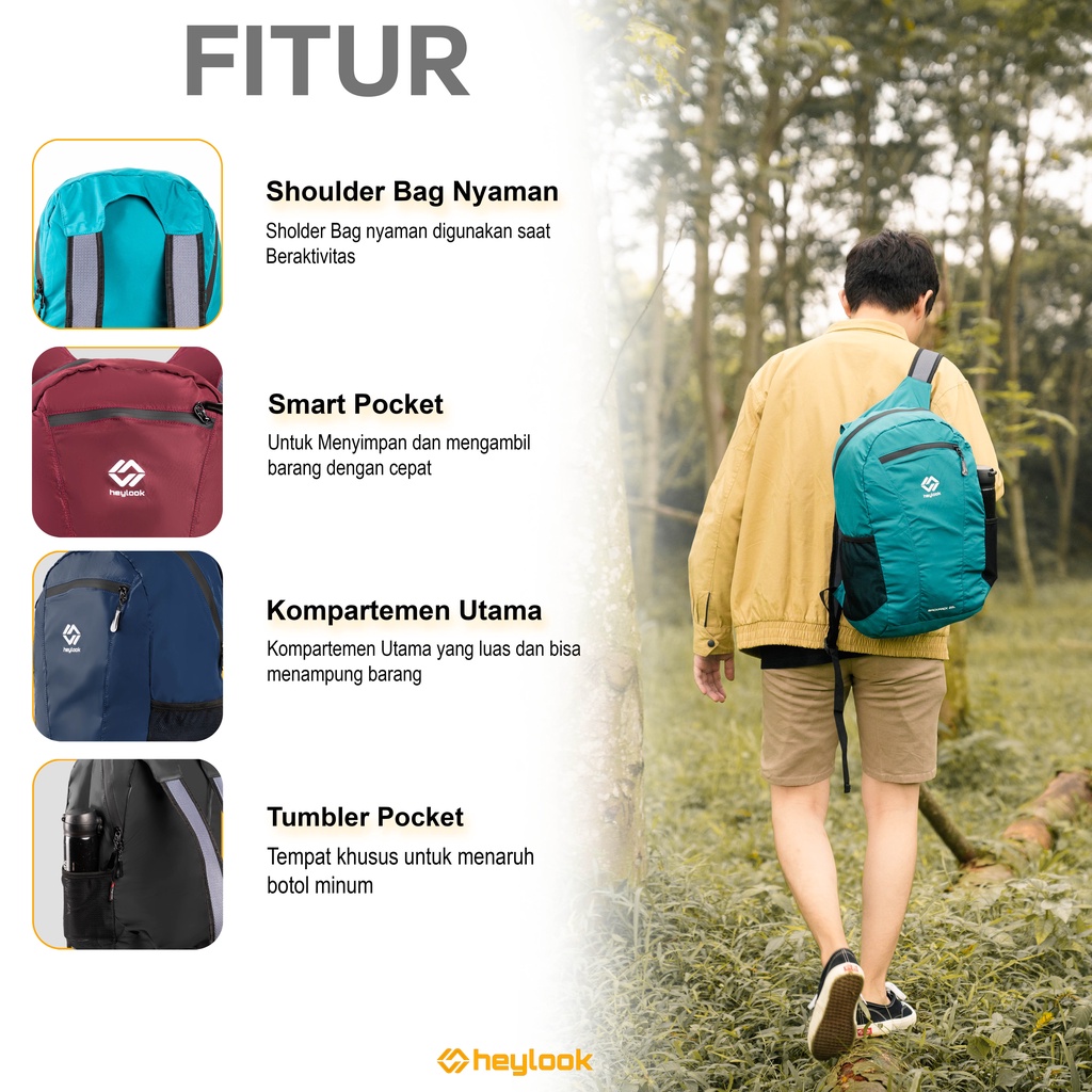 HEYLOOK Project -Tas Ransel Foldable SEMERU Water Resist Gunung Hiking Camping Outdoor