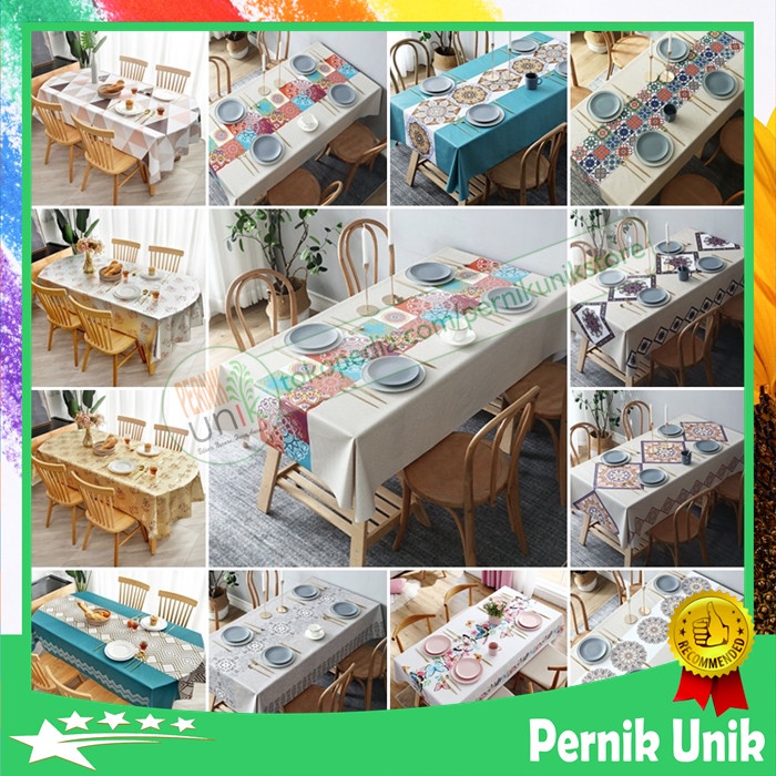 TAPLAK MEJA MAKAN JUMBO BESAR MOTIF MINIMALIS MODERN PREMIUM ANTI AIR