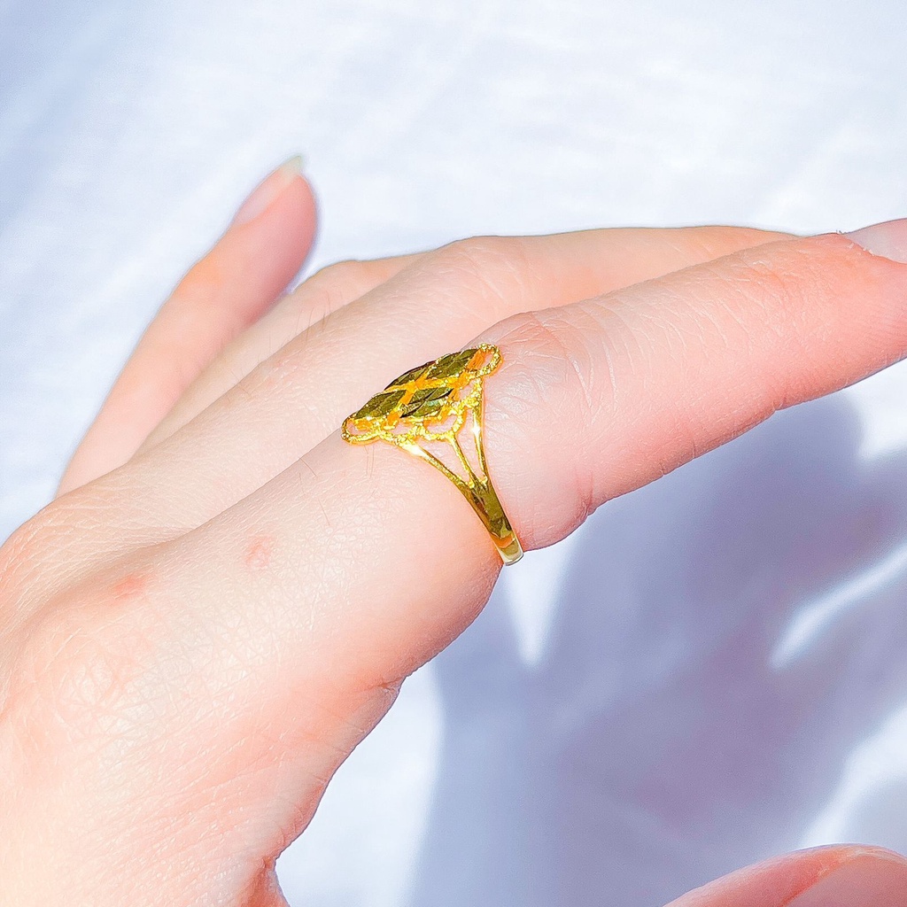 NEW! Cincin anak dan dewasa emas asli kadar 70 lokal 65% kerawang love wajik segi ukir kilat tanpa permata mas kuning 1 gram