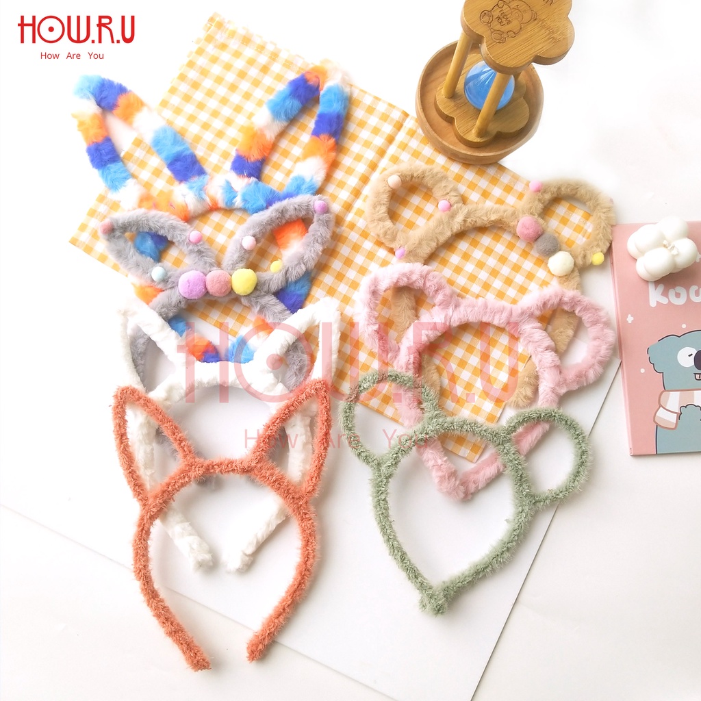 HOW.R.U | Bando Bulu Lucu Bentuk Kuping Hewan untuk Anak dan Dewasa