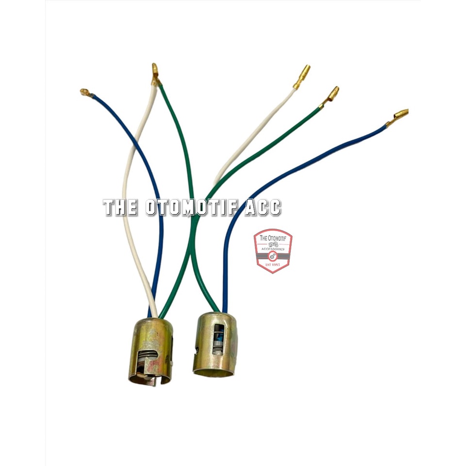 Socket Lampu Rem Kaki 2 Socket Bayonet Kaki 2 ( 1157 ) Kabel 3 universal / Fitting Bohlam Stop Lam 1157 kaki 2