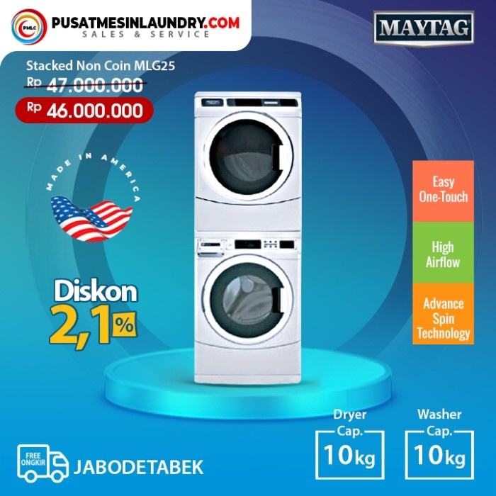 Mesin Laundry Stack Washer Dryer Maytag Non Coin 10 Kg
