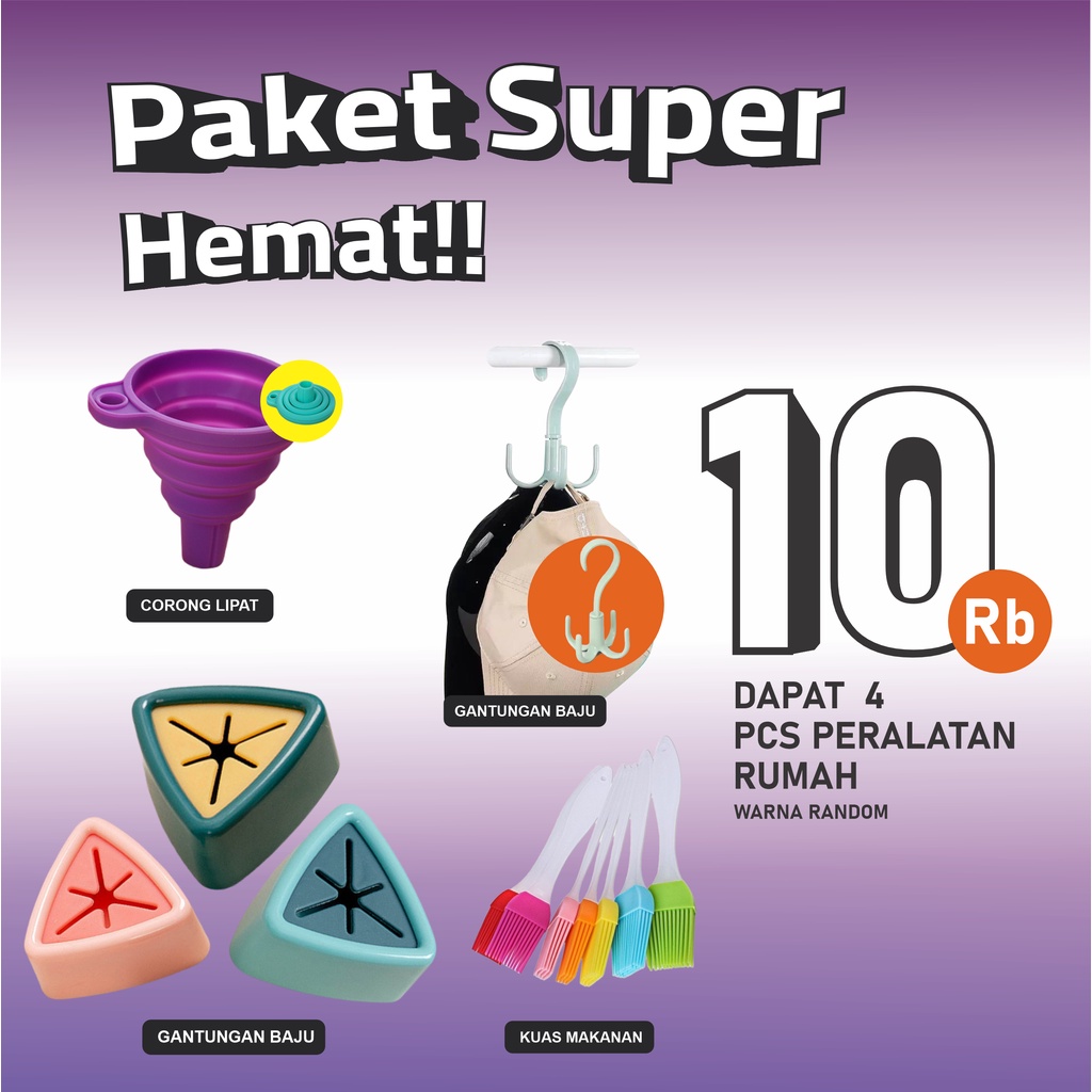 [SUPER HEMAT] Corong Lipat Kuas Silikon Gantungan Hook DAPAT 4 PCS