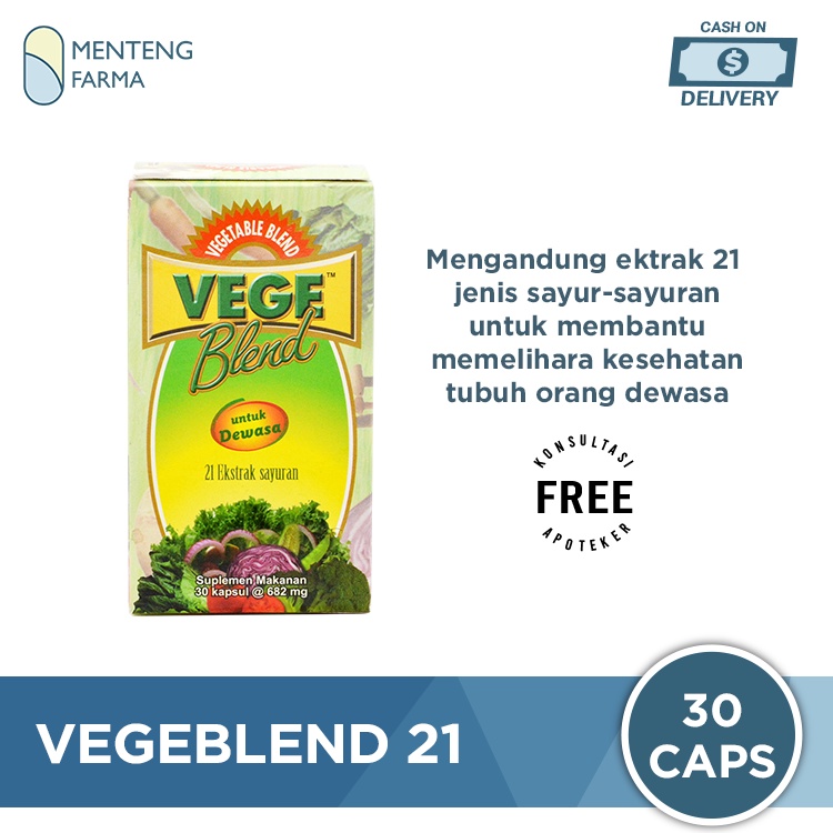 Vegeblend 21 Adult 30 Kapsul - Suplemen Ekstrak 21 Jenis Sayuran