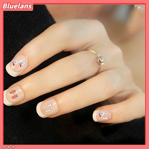 Stiker Nail Art Desain Snowflakes Snowmen 3D Untuk Dekorasi Natal