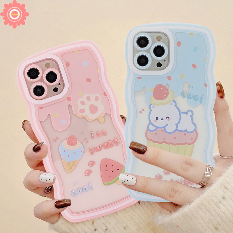 Casing Softcase TPU Redmi 10 9T 10A 9 9A 9C NFC Redmi Note 10 11 10s 9 8 11s 10 Pro Max Plus Motif Strawberry Bear