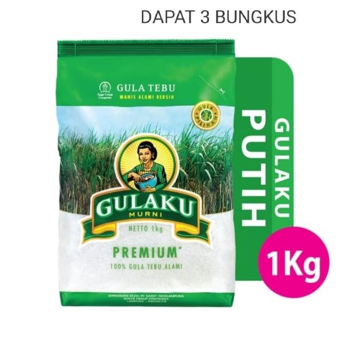 

[COD] Gula Putih Gulaku 1kg DAPAT 3 bungkus [COD]