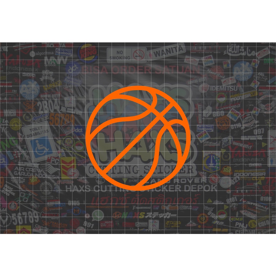 Cutting Sticker Basketball Bola Basket 8 Cm Untuk Motor Mobil V1