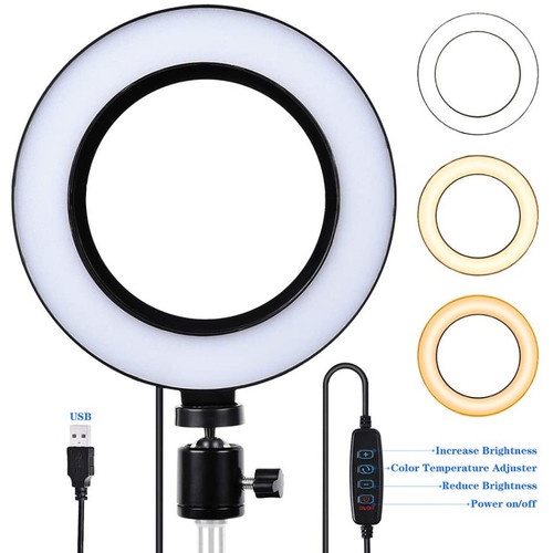 Lampu Ring ligh led 10 inch 27cm live triming tiktok shopee facebook instagram + holder penjepit hp  3 warna lampu - dinno.id