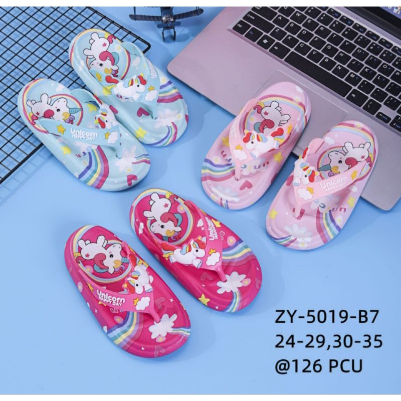 Sandal jepit anak Perempuan Import Motif Kuda Pony Sandal jepit anak cewek Unicorn nyaman Terbaru
