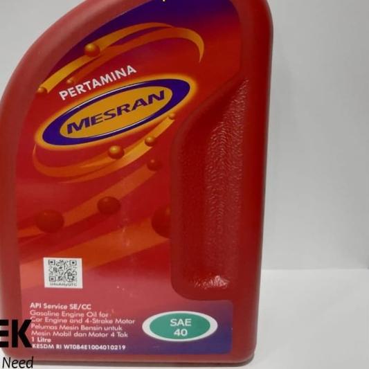 OLI MESRAN SAE 40 OLI MESIN PERTAMINA MESRAN OLI MOBIL MOTOR 4TAK 1LT