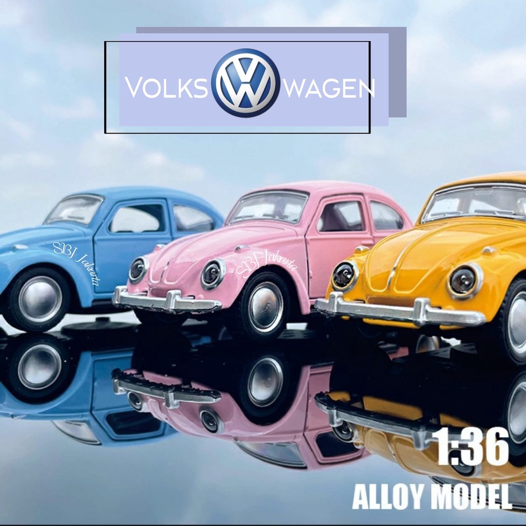 Diecast Miniatur Mobil VOLKS WAGEN VW BEETLE skala 1 : 36 metal alloy