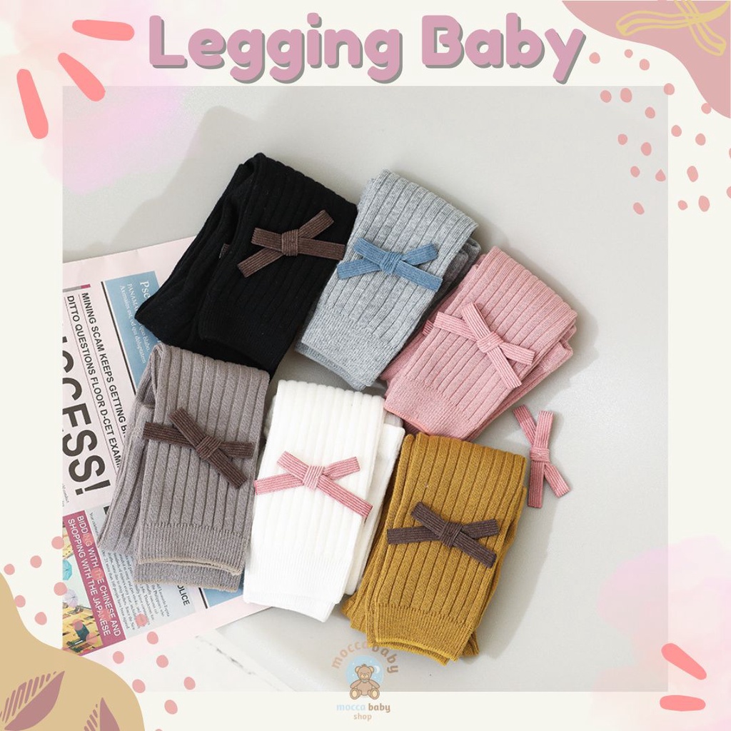 MBSS - LEGGING GABBIE Legging buka kaki bayi / anak import motif warna polos