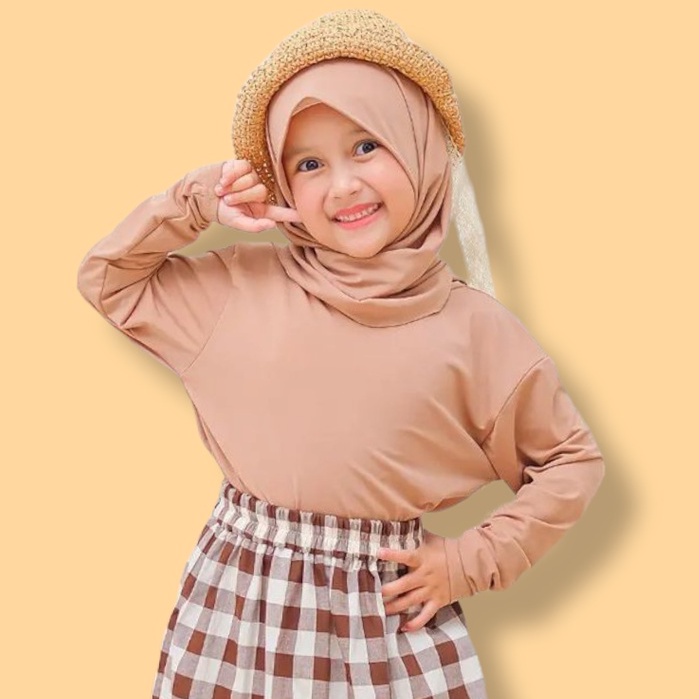 Manset Anak Perempuan / Baju Dalaman anak Usia 4-15 Tahun Manset Lengan Panjang Polos