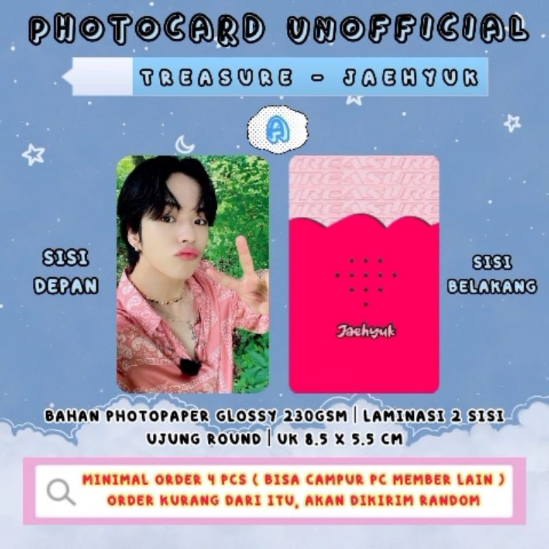 Photocard TREASURE - JAEHYUK / Photocard Unofficial / Photocard JAEHYUK TREASURE