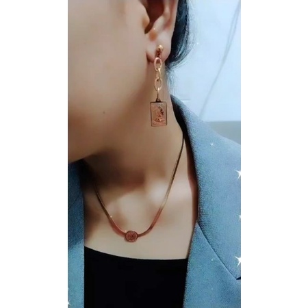 Kalung Anting Titanium. Xuping Titanium lapis mas sumbayak