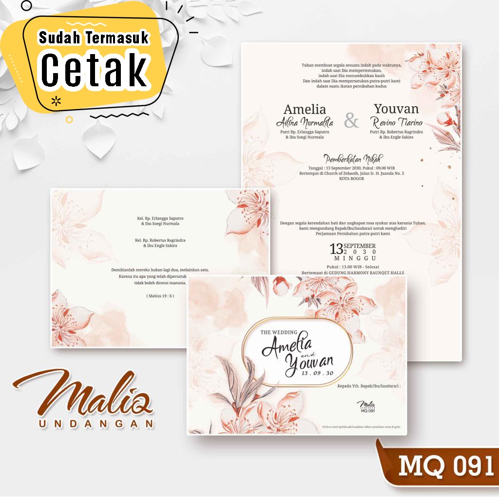 UNDANGAN PERNIKAHAN BLANGKO MALIQ 91