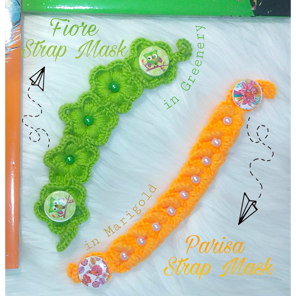 Fiore Strap Mask / Konektor Masker Rajut Bunga