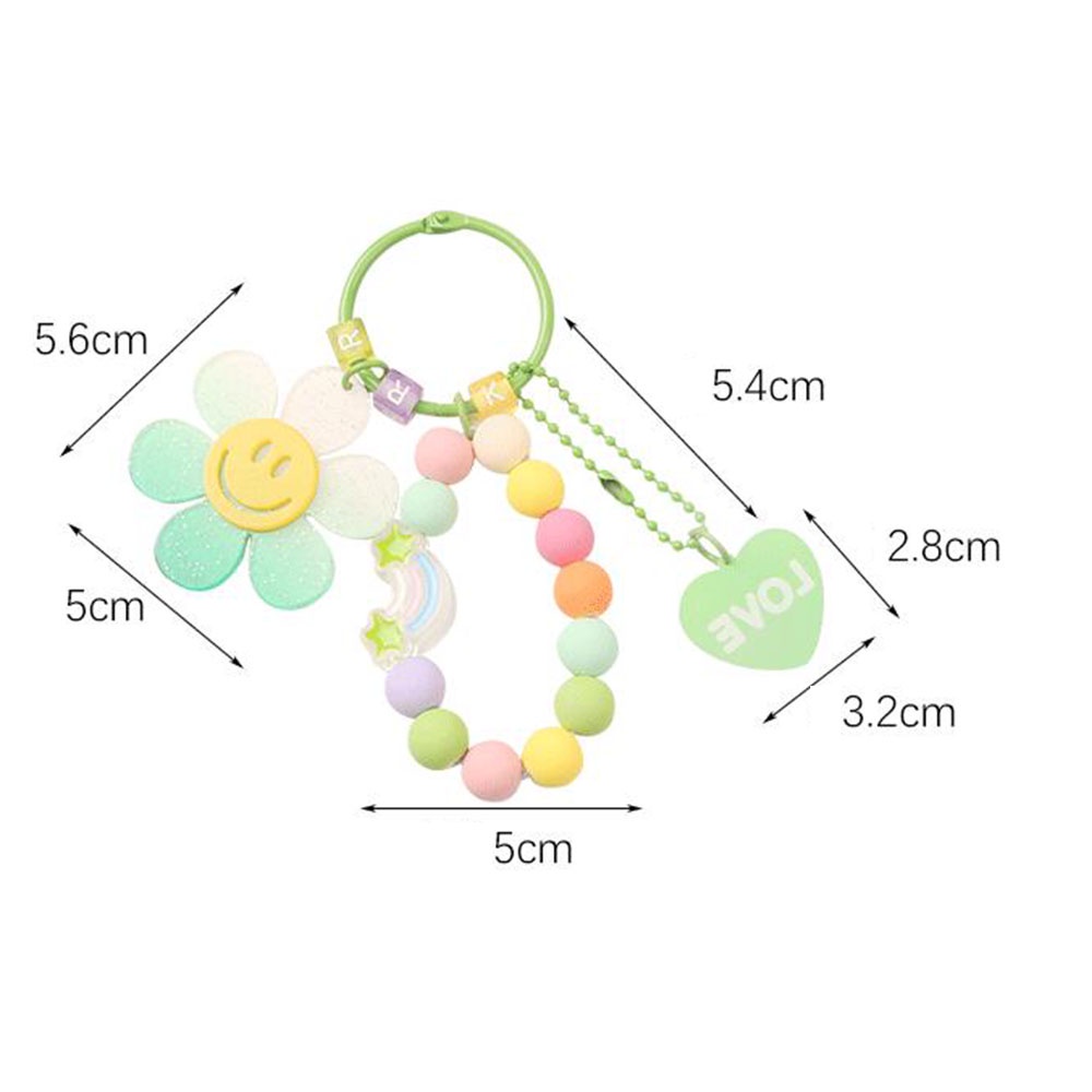 1pc Gantungan Kunci Manik-Manik Bunga Matahari Warna-Warni Untuk Dekorasi Tas