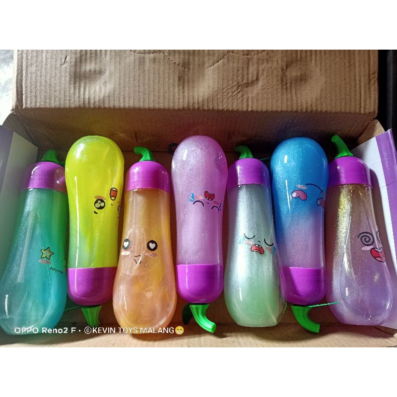 MAINAN SLIME RAINBOW BENTUK TERONG HARGA SATUAN