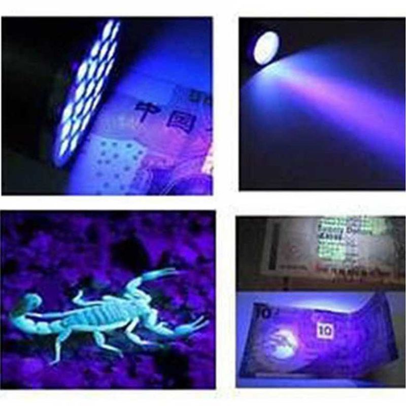 TAFFLED Senter LED Mini Ultraviolet UV 400NM 9 LED Baterai aaa