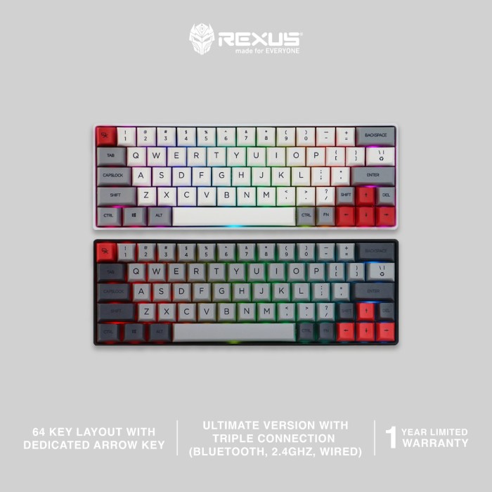 Rexus Keyboard Bluetooth Gaming Mechanical Daxa M64 Ultimate