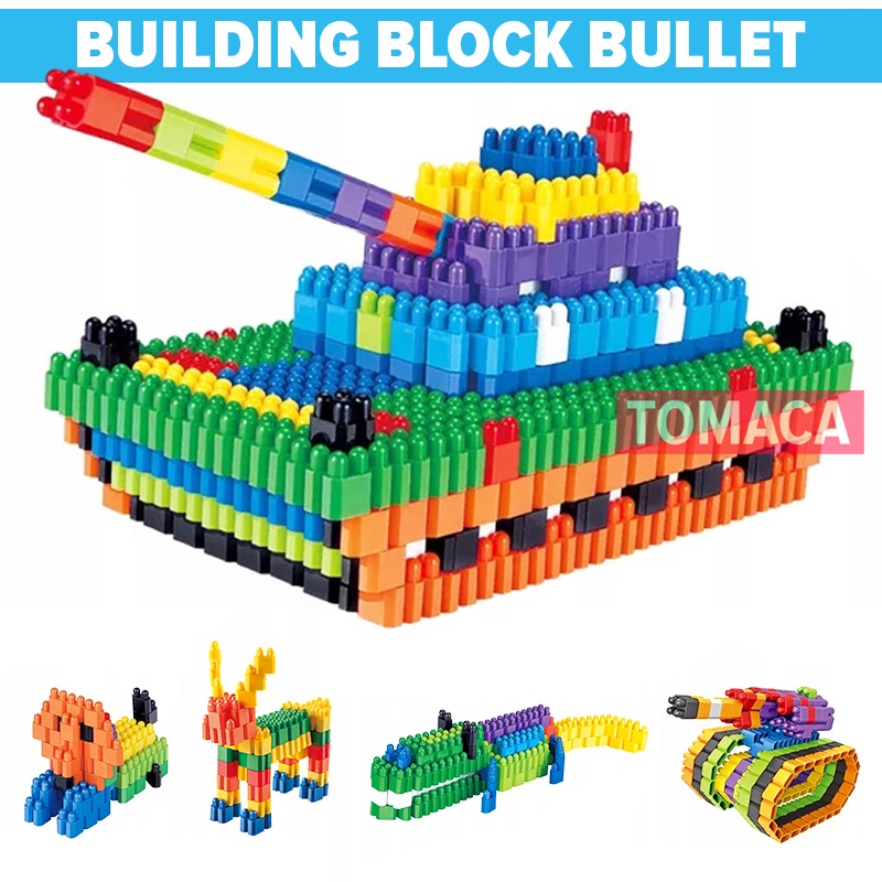 Mainan Edukasi Anak Block Blocks Bricks Jadul Peluru Roket Bombik Bongkar Pasang Bangun Susun Besar