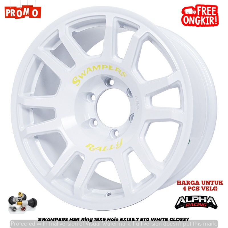 New Pelek- Velg Mobil Racing HSR Ring18 Untuk Fortuner, Triton, Pajero, Hilux Dll