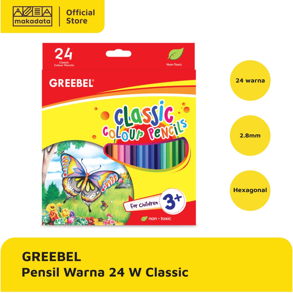 

PENSIL WARNA / COLOR PENCIL GREEBEL 24 WARNA CLASSIC PANJANG GB-7024 MURAH