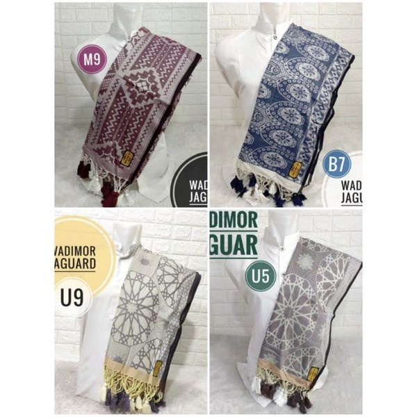 Sorban Sorban Wadimor Jaguard Motif Batik Original - Putih(F6Q7) Sorban Kashmiri ORIGINAL Sorban Alm