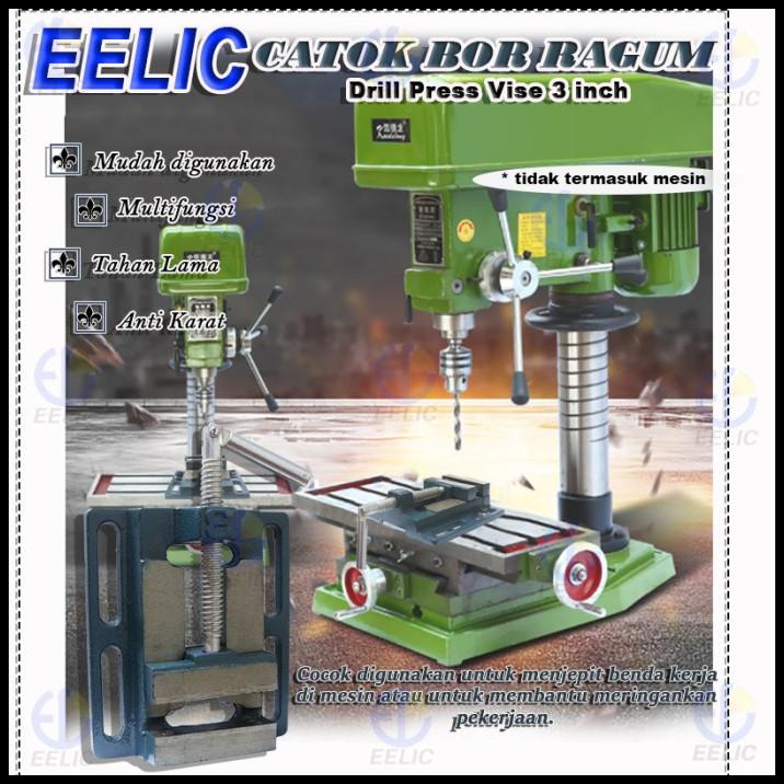 Eelic Cbr-3Inch Catok Mesin Bor Ragum Meja 3 Inch Catok Bor Duduk Penj