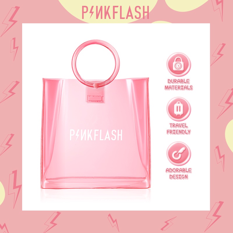 PINKFLASH #More&amp;More Tote Bag PVC Waterproof Travel Bag Large Capacity Beauty Travel Cosmetics