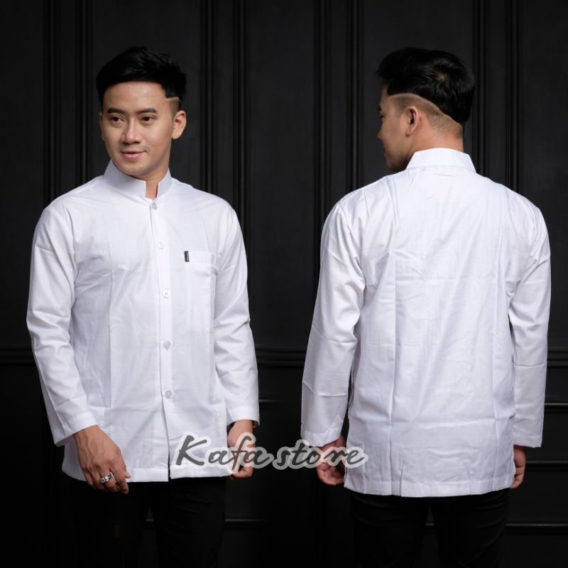 Baju Koko Putih Polos Lengan Panjang KOKO HABAIB Koko Pria Atasan Muslim Polos Berkwalitas Terbaik