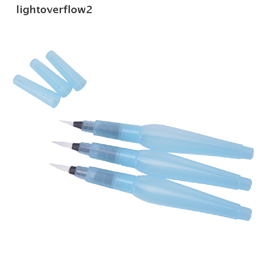 (lightoverflow2) 3pcs / Set Pena Kuas Lukis Cat Air / Tinta Kaligrafi (ID)