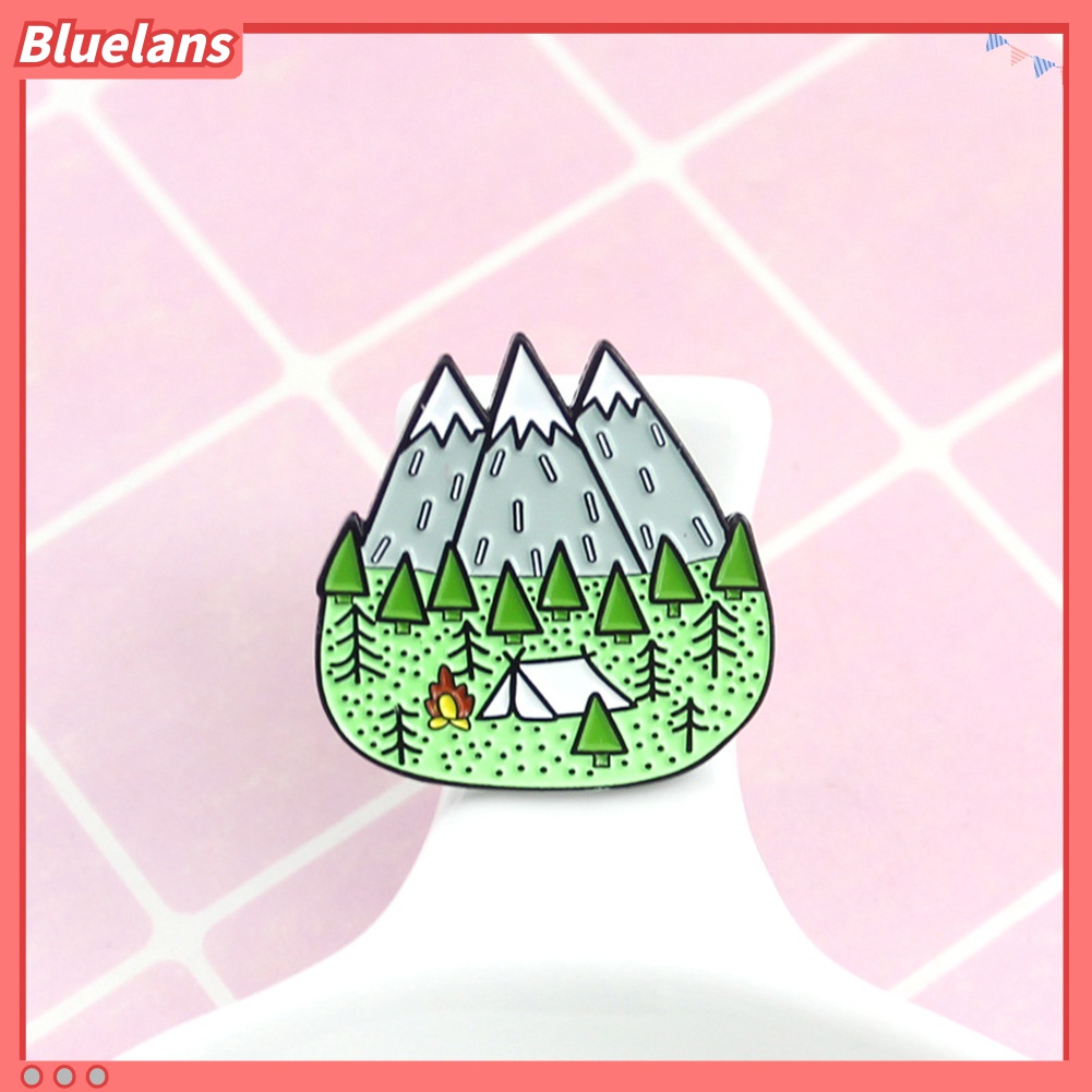 Bros Pin Enamel Desain Kartun Gunung Untuk Kerah Pakaian