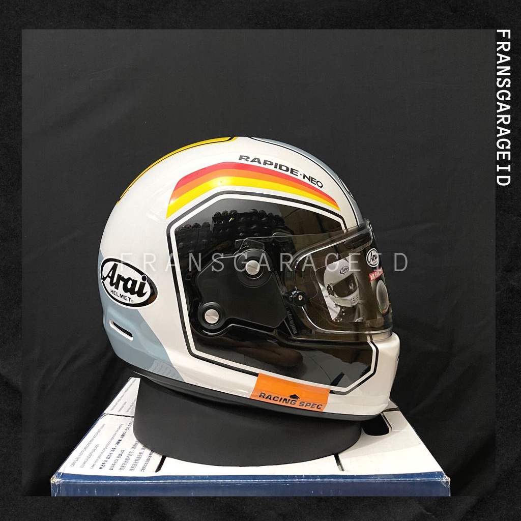 HELM ARAI RAPIDE NEO NUMBER WHITE HITAM 1:1 FULL FACE HIGH QUALITY