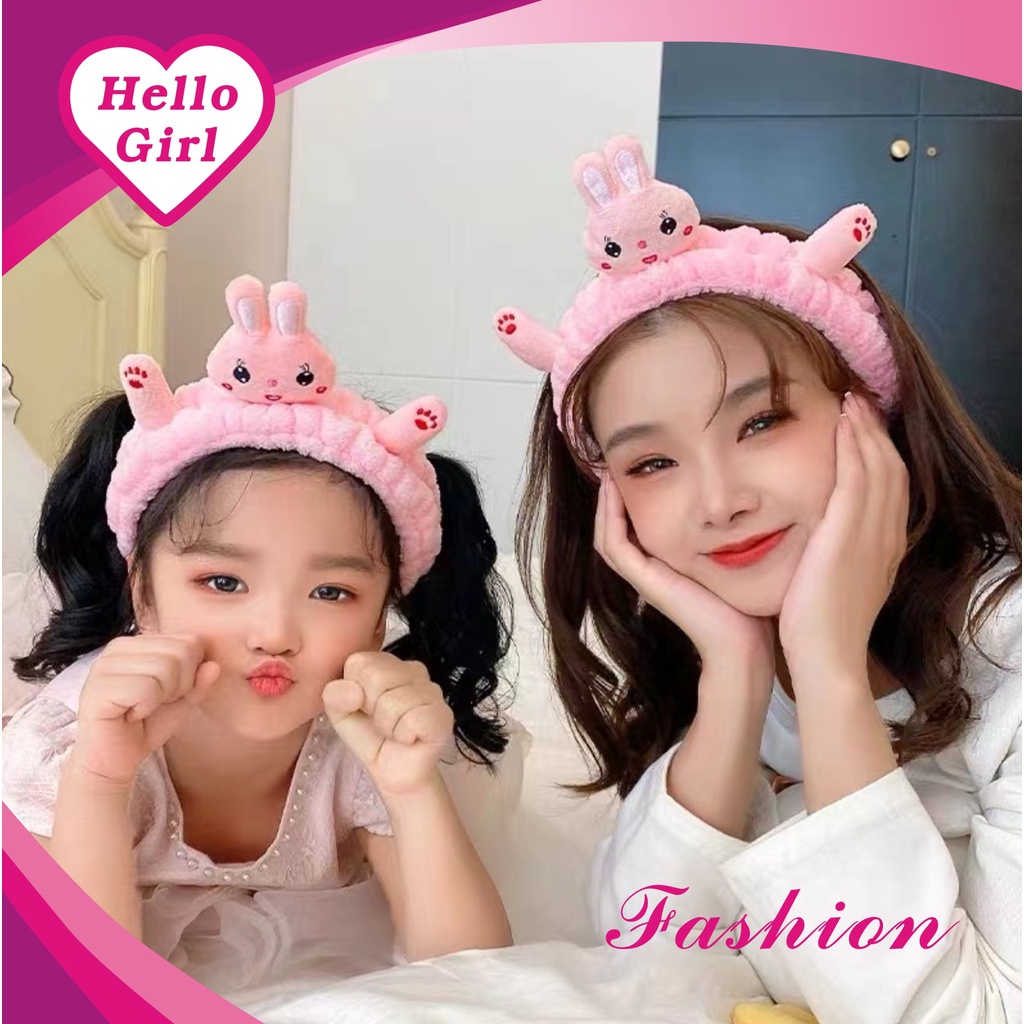 (Hello Girl)F100 Bandana Anak Kain Lembut Motif Binatang Headband Import