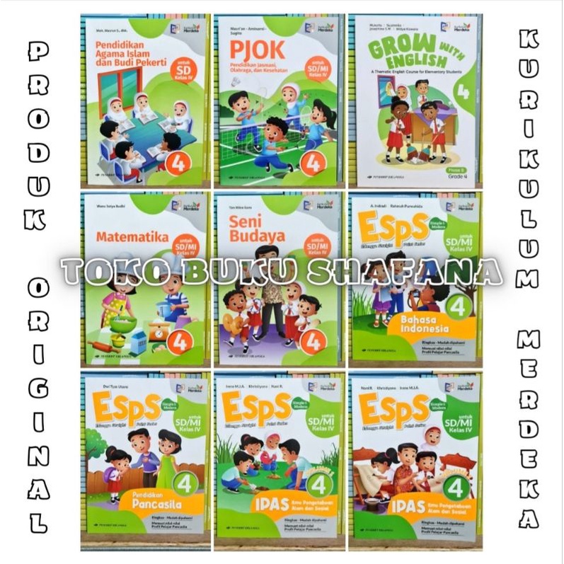 BUKU KELAS 4 SD/MI ERLANGGA KURIKULUM MERDEKA ( KURMER ) TERBARU