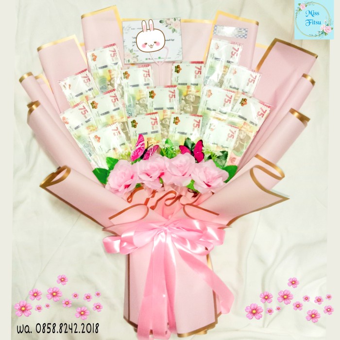 Bunga Rangka Buket Uang Kosong 10-20 Slot/ Buket Uang Boneka Bunga/ Custom