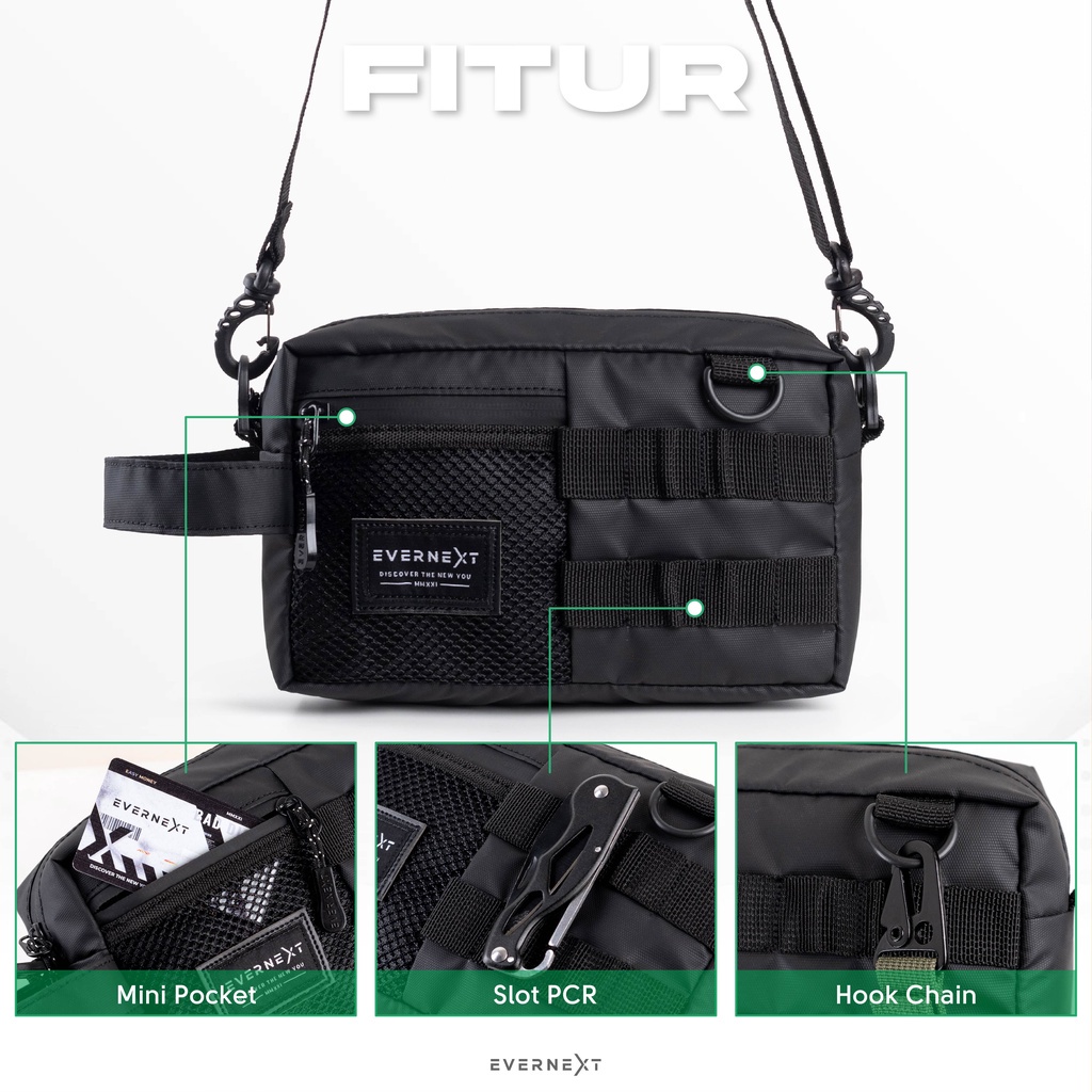 Promo tas sling pouch bag unisex pria wanita waterproof kualitas distro terbaru tas selempang bahu pria anti air tas slingbag cowok kekinian tas tangan dompet pria clutch handbag pria multy fungsi waist bag pria waterproof